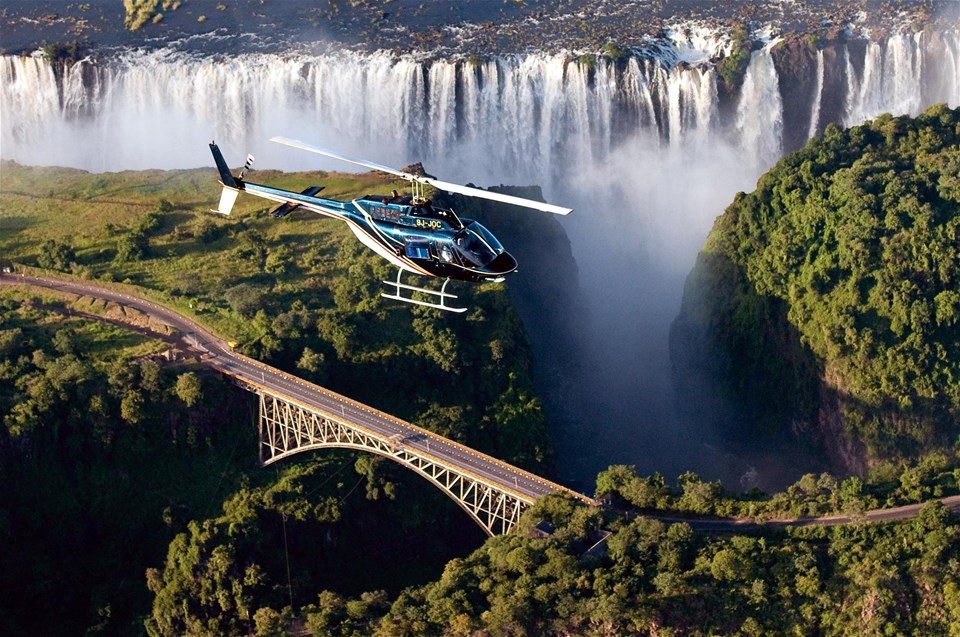Victoria Falls Helicopter Tour Livingstone Zambia Africa