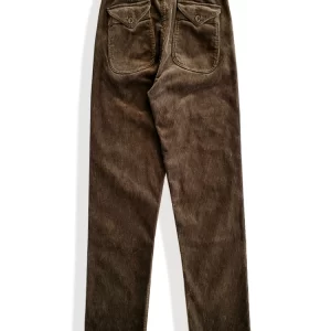 Men's Corduroy Pants Multi-pockets Buckleback Mid-Waist Straight Thick Safari Style Autumn Winter Wear