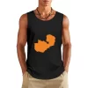 Zambia Love in Orange Tank Top summer sleeveless gym t shirt men Sports clothing