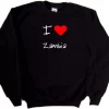 I Love Heart Zambia Black Sweatshirt