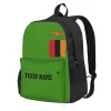 Custom Name Zambia Flag Polyester Backpack For Men Women Travel Bag Casual Students Hiking Travel Camping